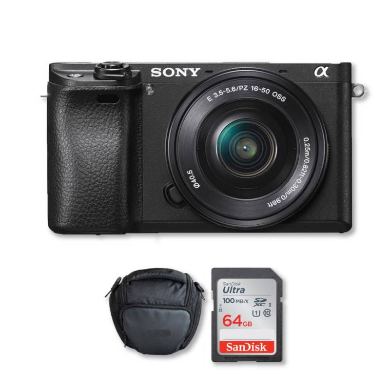 Sony - Sony  a6600 4k con lente 16-50mm + memoria + bolso