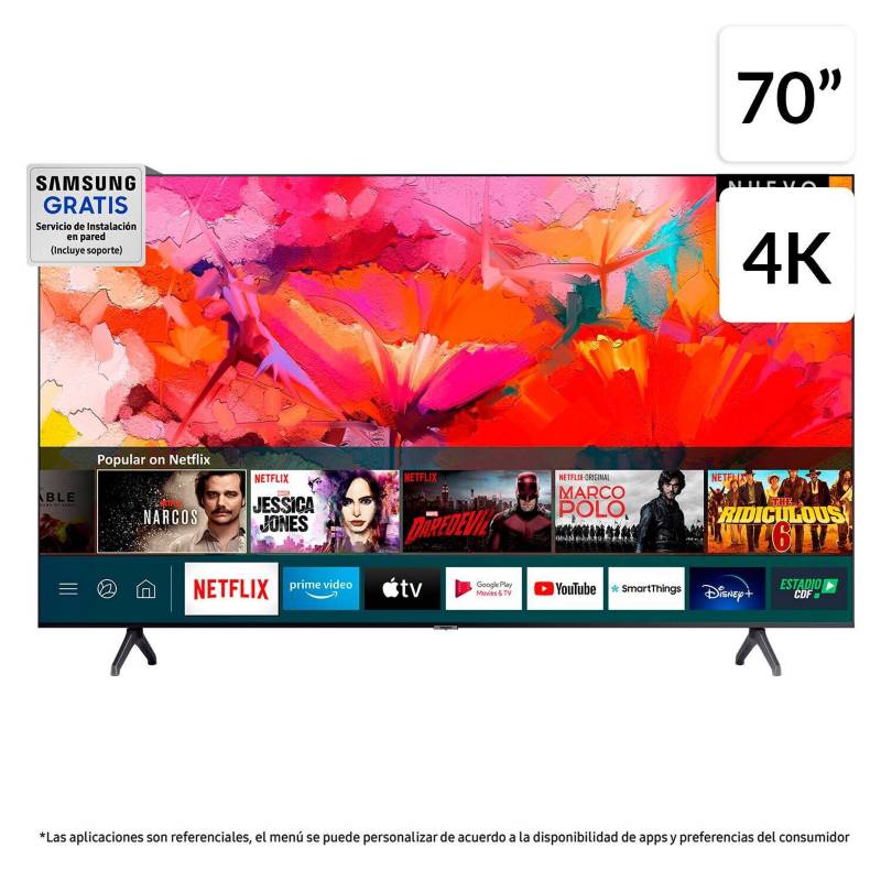 Samsung - Televisor samsung 70 pulgadas led uhd 4k smart tv