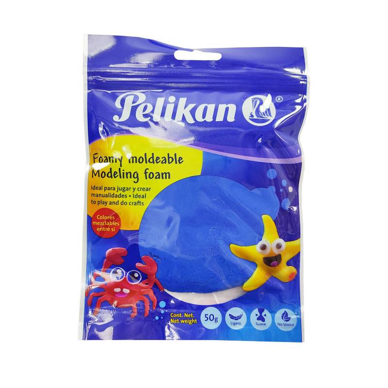 Pelikan 6740129 - Foamy moldeable color Azul Claro, de 50 g, para moldear y  modelar tus ideas y arte. : : Oficina y papelería