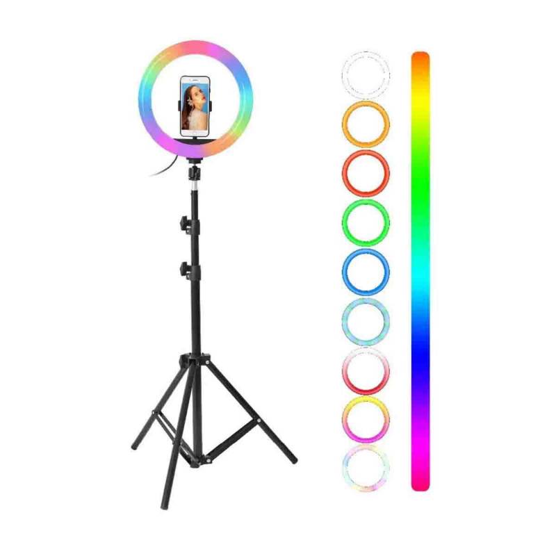Aro de luz led flash 26 cm foto selfie colores GENERICO