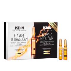 ISDIN - Set Cuidado Facial Antiedad Isdinceutics Isdin : Sérum Antioxidante Día 10 ampollas + Sérum Reparador Noche 10 Ampollas