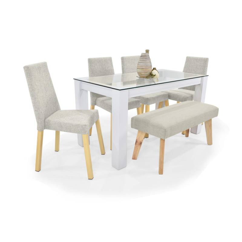 Juego de Comedor Mesa Euro Base Central 6 Sillas Vicco