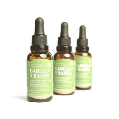 3 Loción Fortalecimiento De Cabello Y Barba Cosmenatural Minoxidil Al 5%