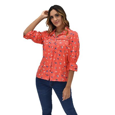 Blusa Dama Manga 3/4 Bolero Almilla Gaviotas Vamos 63St2330