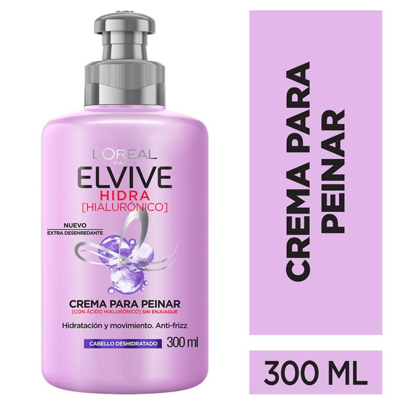 ELVIVE - Crema para peinar Elvive L´Oréal Paris Hialurónico Cabello Deshidratado Hidratación 300 ml
