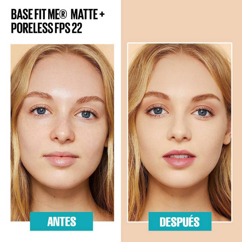 Base de Maquillaje Fit Me Matte & Poreless - Maybelline New York - Base de  Maquillaje y Crema BB