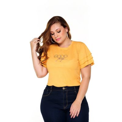 Blusa Manga Corta Plus Size Dama Trucco's Jeans P2446