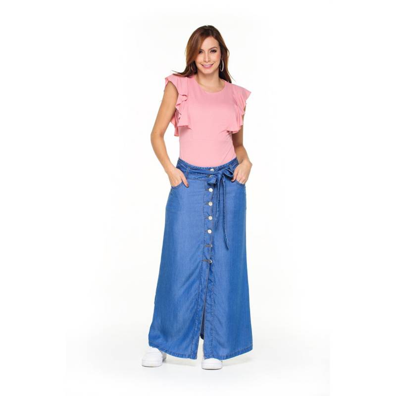 especificación Dónde comestible Falda larga con bolsillos para dama trucco¿s jeans TRUCCOS JEANS |  falabella.com