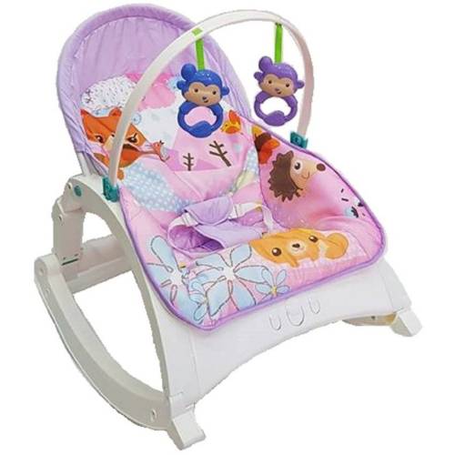 Silla Mecedora Comedor Para Bebe Crece Conmigo Vibradora Musical Azul