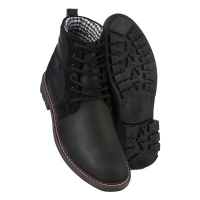 Bota Casual Para Hombre En Cuero Color Negro Monserrate Quebec