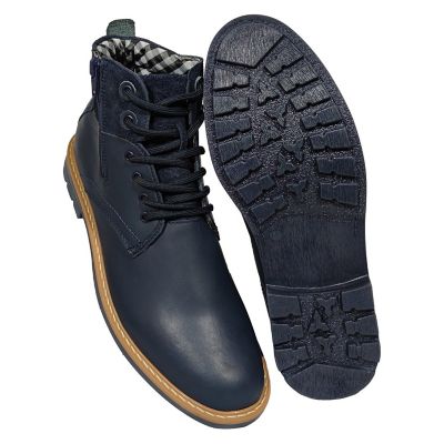 Bota Casual Para Hombre En Cuero Color Azul Monserrate Kiev