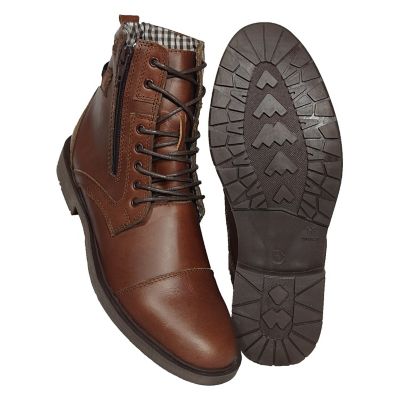 Bota Casual York Para Hombre En Cuero Color Nogal Monserrate Oakland