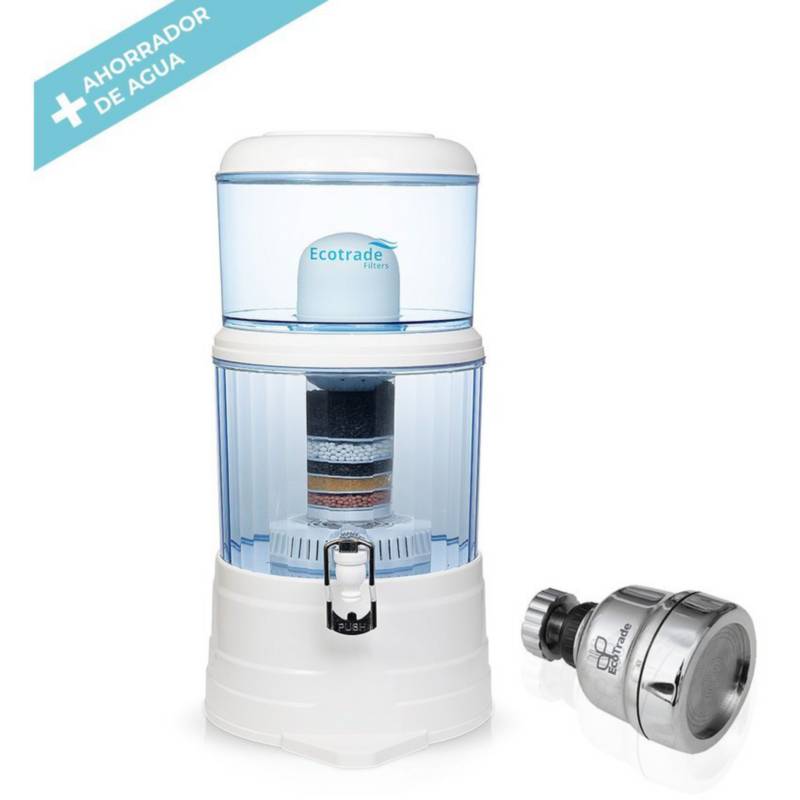 ECOTRADE - Filtro Purificador Agua 14 Litros + Ahorrador Agua