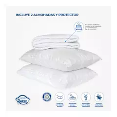 COLCHONES RELAX - Colchón Doble Firmeza Media Ortopédico Doble Pillow Resortado Confort Top 140 x 190 cm + 2 Almohadas + Protector Colchones Relax