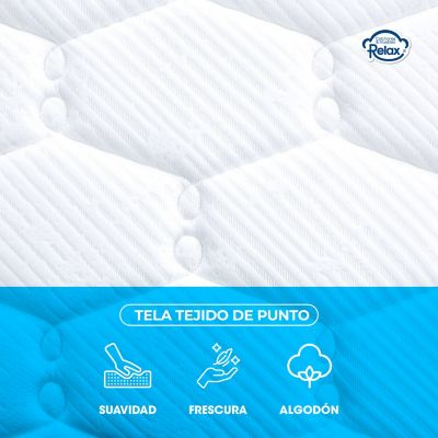 Colchón Queen Firmeza Media Ortopédico con Pillow Resortado Smart Dream 160 x 190 cm + 2 Almohadas + Protector Colchones Relax