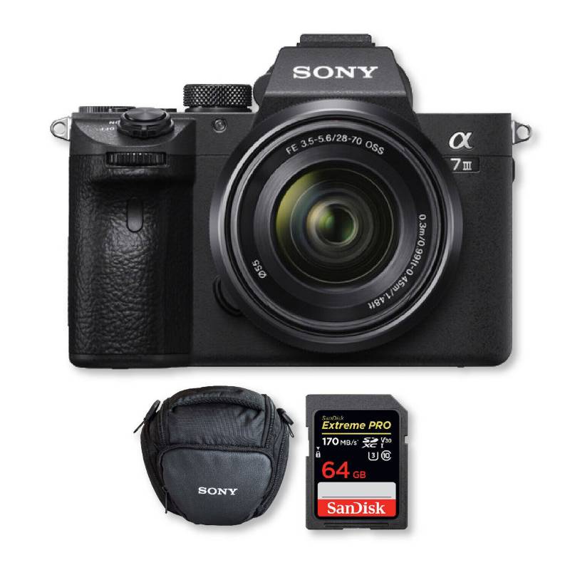 Sony - Sony a7iii 4k + lente28-70mm + memoria64gb + bolso
