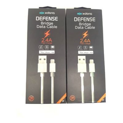 Cable Lightning Nylon Trenzado De 3 M + 2 M Silver X-Doria 4575-3