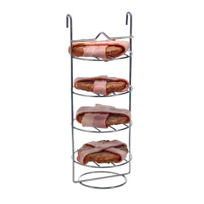 Torre de Hamburguesas 4 Niveles para Asador Barril Volcano Acero Inox