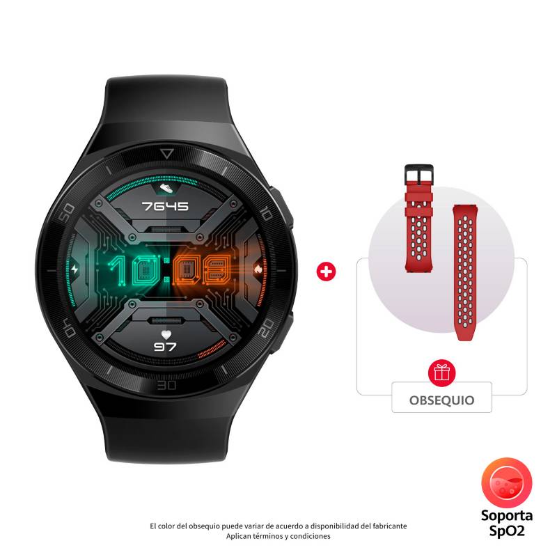 Huawei - Smartwatch Huawei GT2e Negro + Strap - Rojo