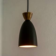 ILUMECO - Lámpara de Techo Ilumeco Decorativa Moderna Colgante Bala Negra 22 x 12 cm