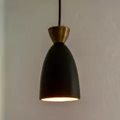 ILUMECO - Lámpara de Techo Ilumeco Decorativa Moderna Colgante Bala Negra 22 x 12 cm