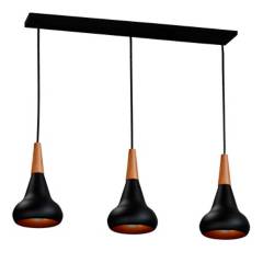 ILUMECO - Lámpara de Techo Ilumeco Decorativa Moderna Colgante Turco Chico Negra 100 x 60 cm