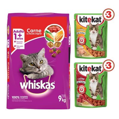 Alimento Gato Whiskas 9Kg + Humedo Kitekat