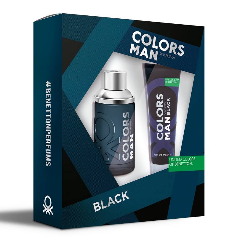 BENETTON - Set de Perfume Hombre Benetton Colors Man Black 100 ml EDT + Gel 75 ml