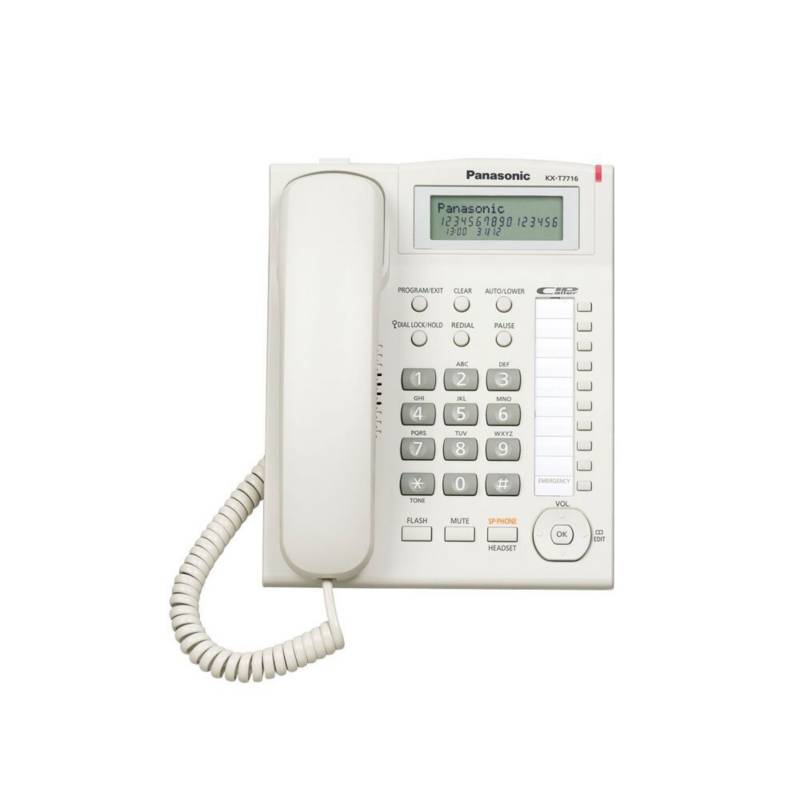 PANASONIC - Teléfono fijo unilínea Panasonic kx-t7716 identifi