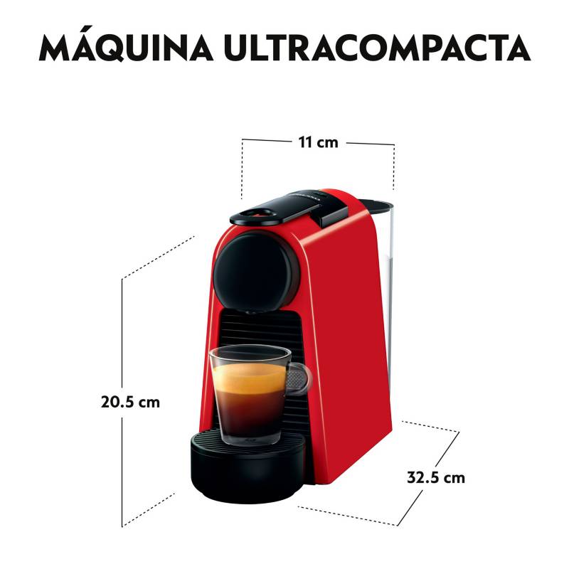 Cafetera Nespresso Original Essenza Mini automática roja cápsulas