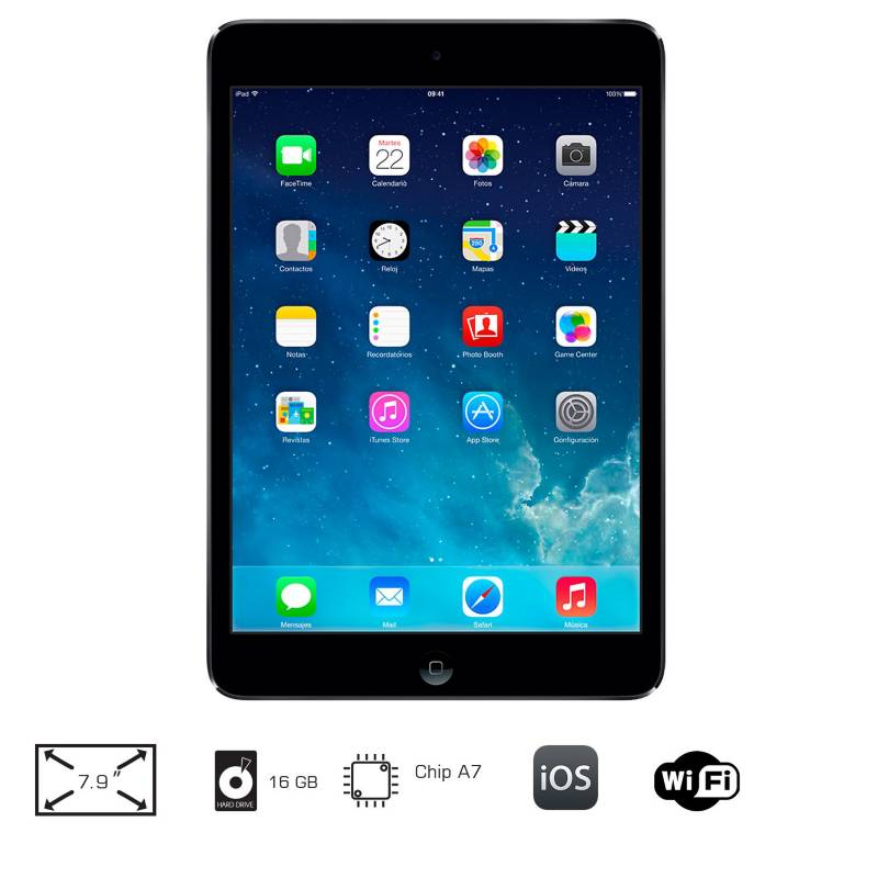 Apple - iPad Mini 16GB Wi-Fi Pantalla Retina / ME276E/A Gris Espacial
