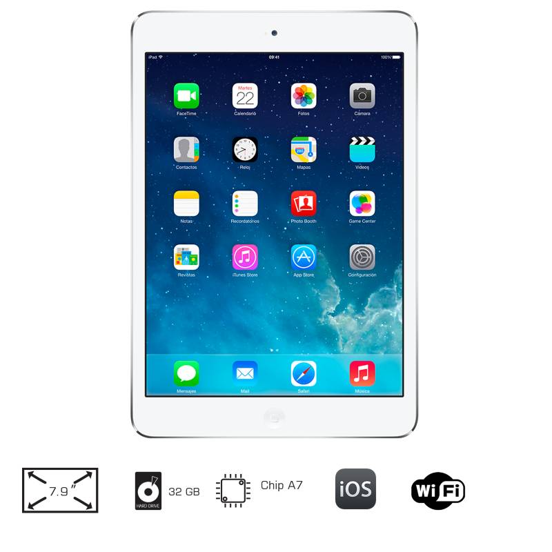 Apple - iPad Mini 32GB Wi-Fi Pantalla Retina / ME280E/A Plateado 