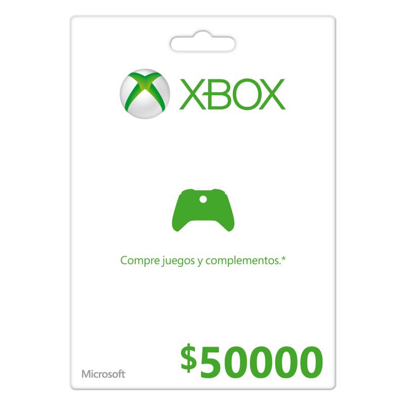 Xbox 360 - Tarjeta Live Puntos $50 Mil