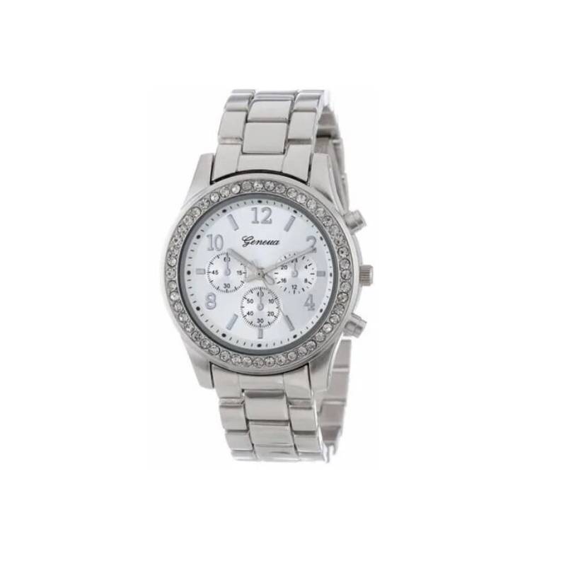 GENERICO - Reloj Casual Mujer Cristales Cuarzo - Color Plata