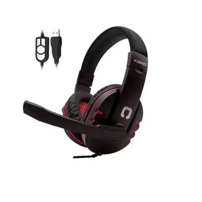 Audifonos Gamer Komc B21 Diadema Usb Micrófono Roj Danki