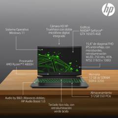 Portátil Gamer HP Pavilion 15.6 Pulgadas AMD RYZEN R7 12GB 512GB