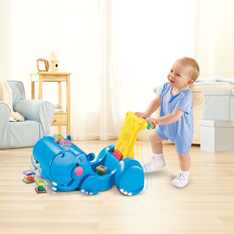FISHER PRICE - Peek a Blocks Gobble And Go Hippo