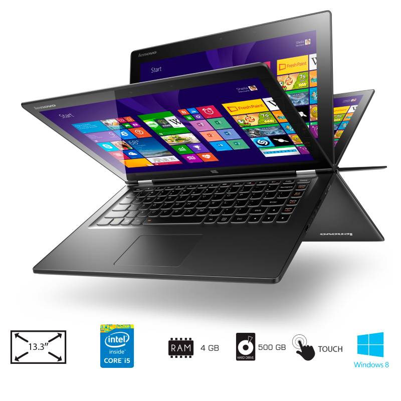 Lenovo - Portátil Notebook Negro 13,3" Pantalla Táctil 500GB / YOGA 2 Core i5