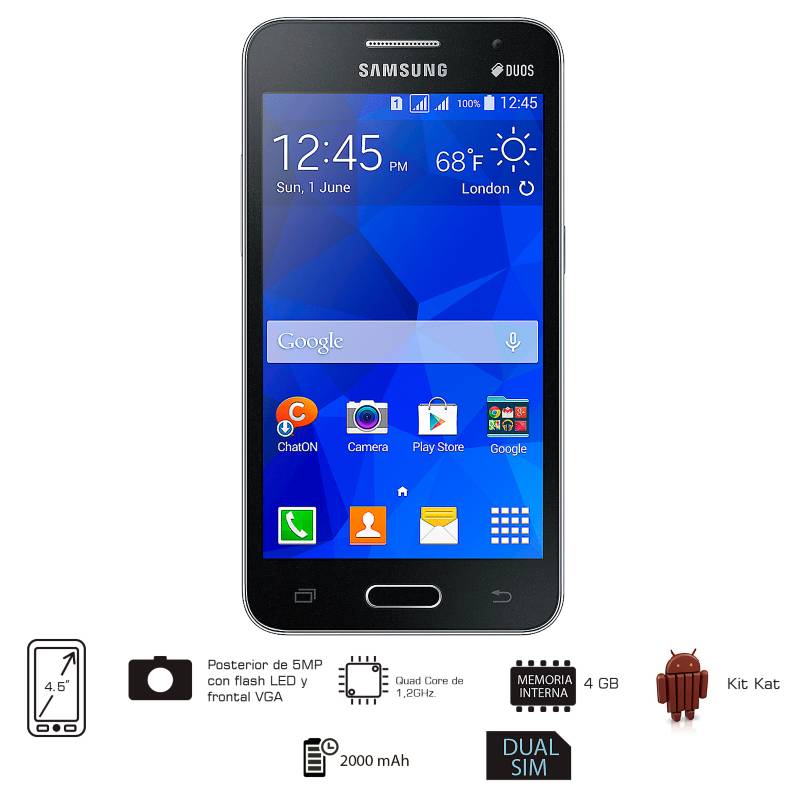 Samsung - Galaxy Core II DS Negro Celular Libre 