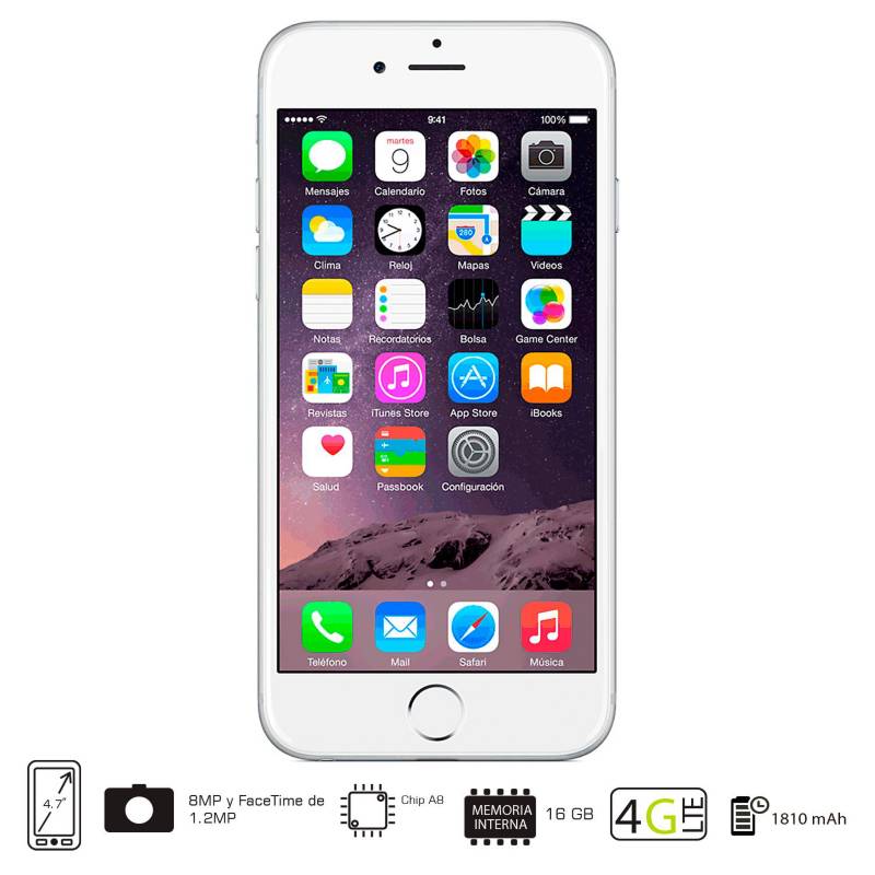 APPLE - iPhone 6 16GB Plateado Libre