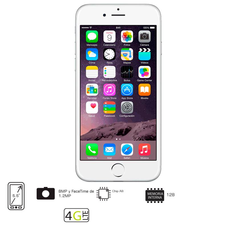 APPLE - iPhone 6 128GB Plateado Libre