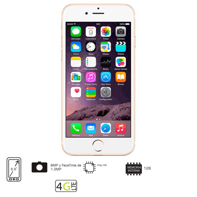 APPLE - iPhone 6 128GB Dorado Libre