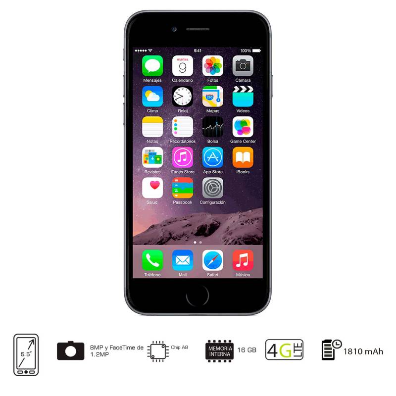 APPLE - iPhone 6 Plus 16GB Gris Libre