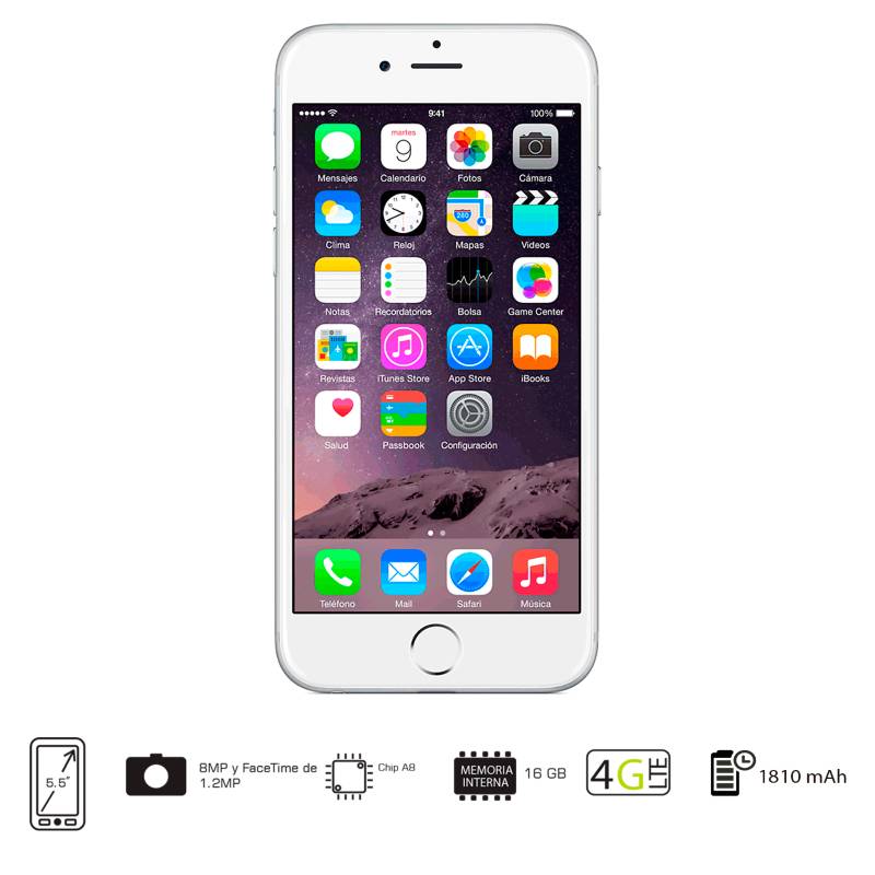 APPLE - iPhone 6 Plus 16GB Plateado Libre