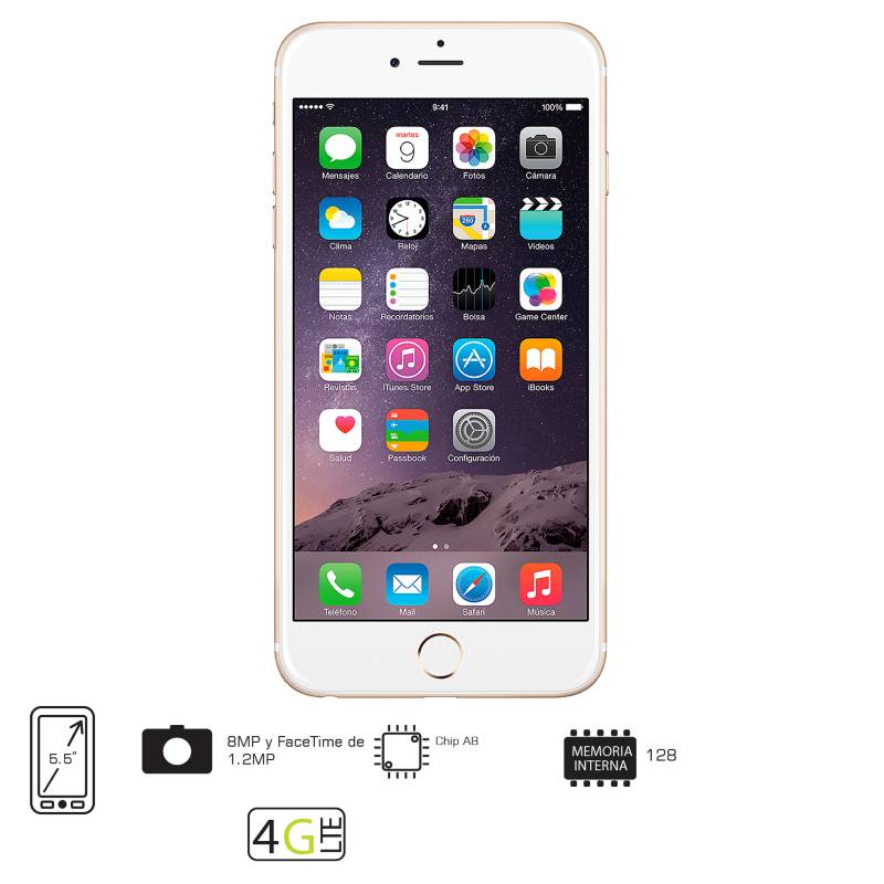 APPLE - iPhone 6 Plus 128GB Dorado Libre