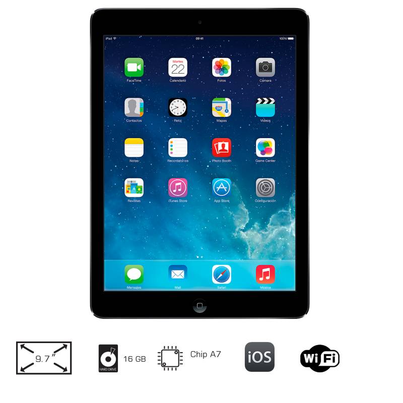 Apple - iPad Air Wi-Fi 16GB Gris Espacial MD785E/A