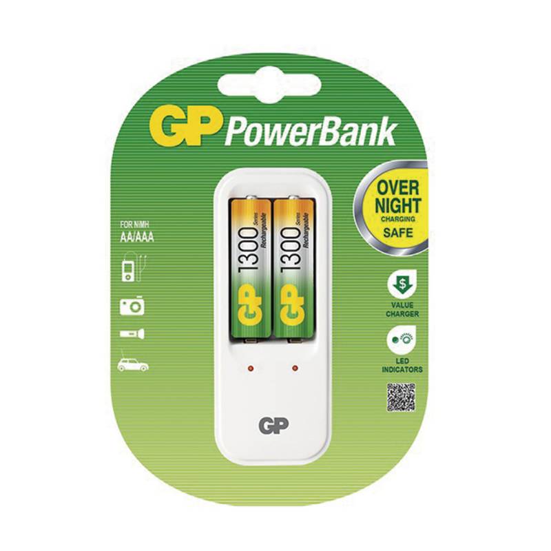 GP Batteries - Cargador PB410 2 Aa Nimh 2100 mAh