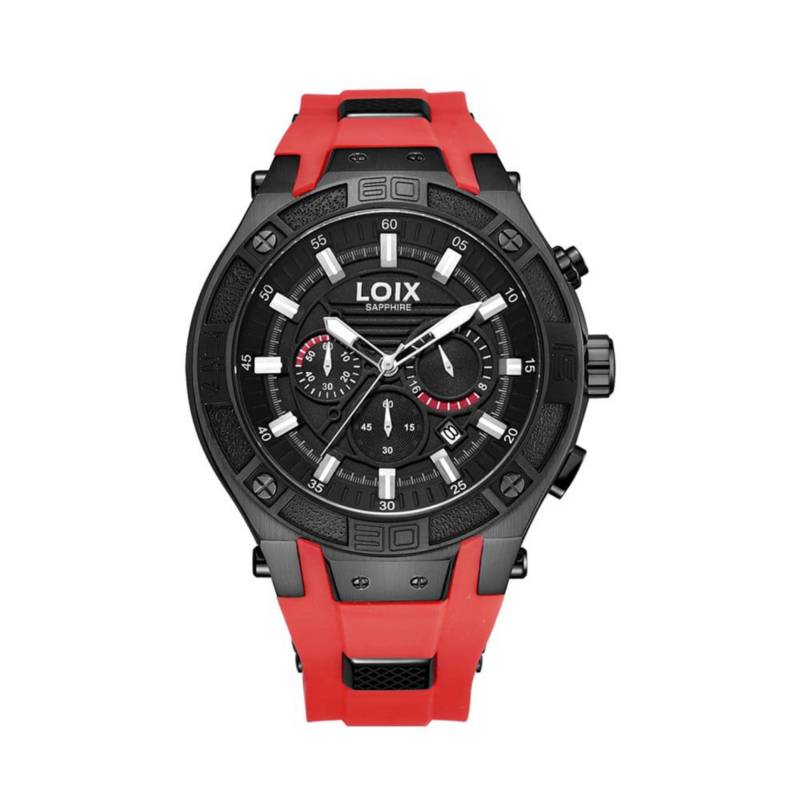 Loix - Reloj Loix Hombre Acero Rojo-Negro La2110-2