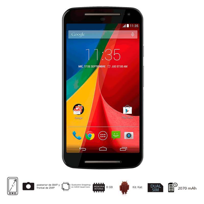 Motorola Moto G 2da Generación 8GB Negro Celular Libre 