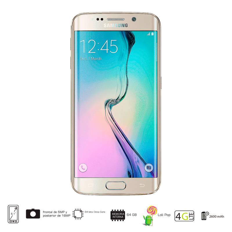 SAMSUNG - Celular Libre Galaxy S6 Edge 64GB Dorado 